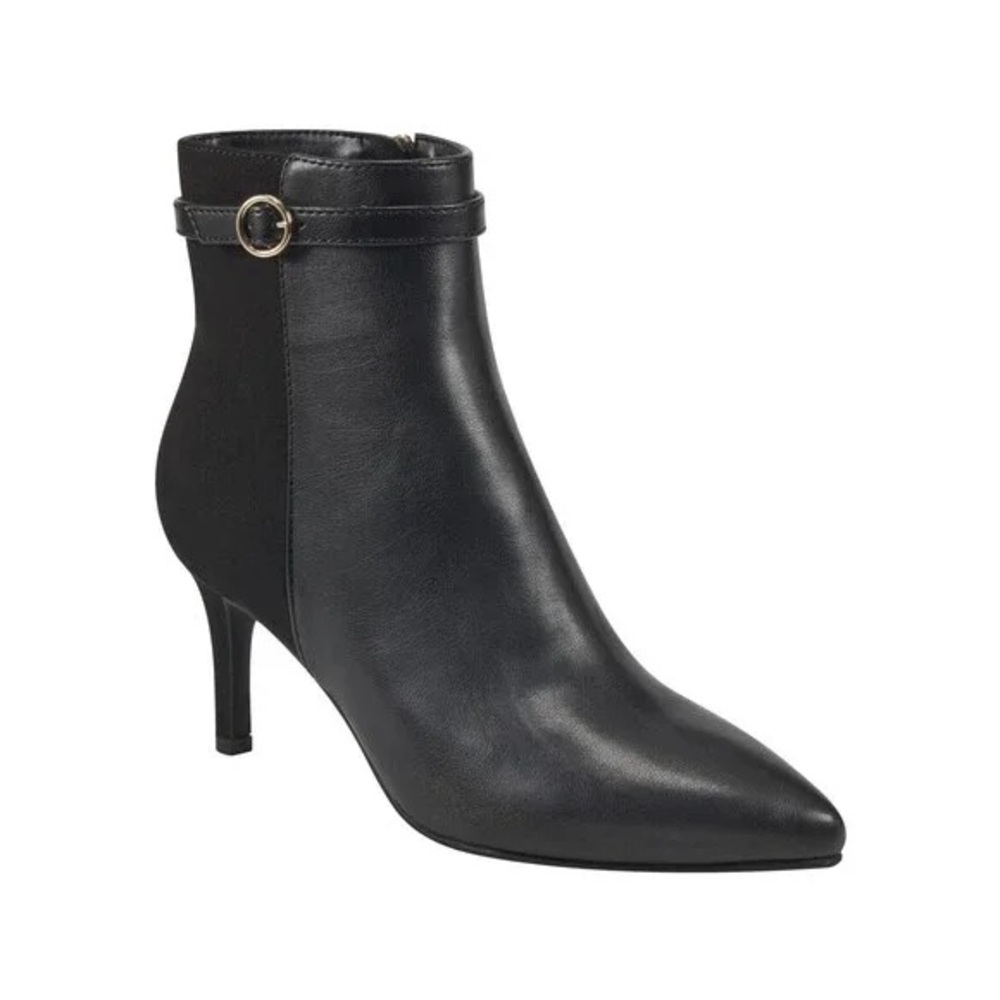 Faux Leather Pointed Toe Booties